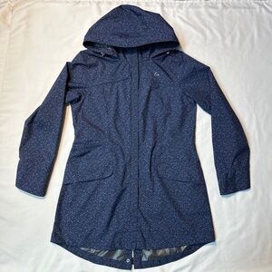 Paradox Hooded Long Raincoat Waterproof Lightweight Women's Large Blue Zip-Up